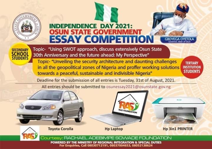 Osun State Government Essay Competition 2021