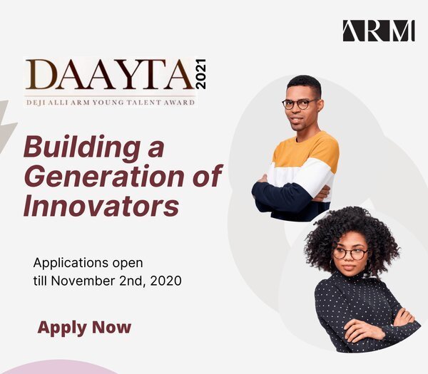 Deji Alli ARM Young Talent Award 2021 for Young Nigerians