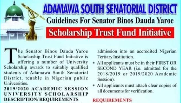 Senator Binos Yaroe Dauda University Scholarship Application