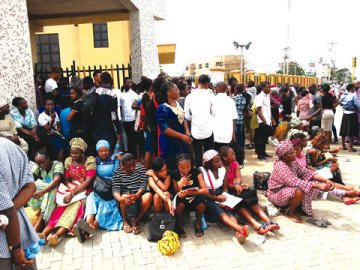 Stranded JAMB candidates waiting to write their exams