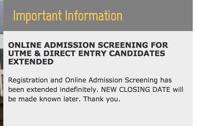 OAU Postpones Admission Screening Deadline indefinitely