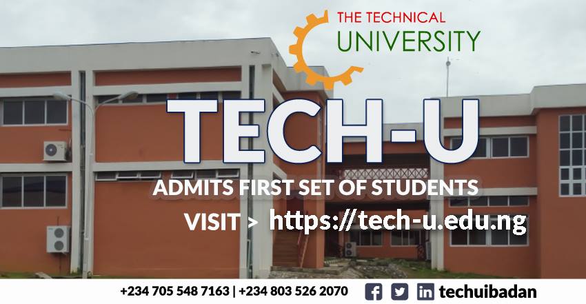 TECH-U ADMITS FIRST SET OF STUDENTS