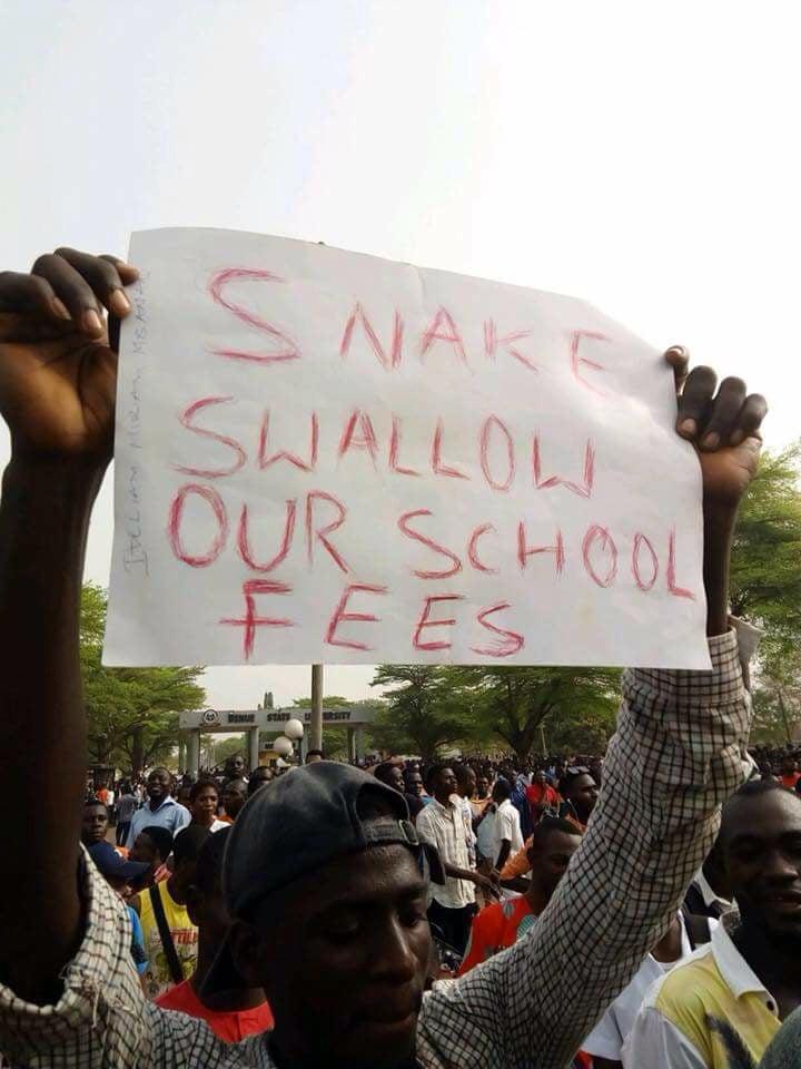 Benue students claim 'snake’ swallowed their school fees