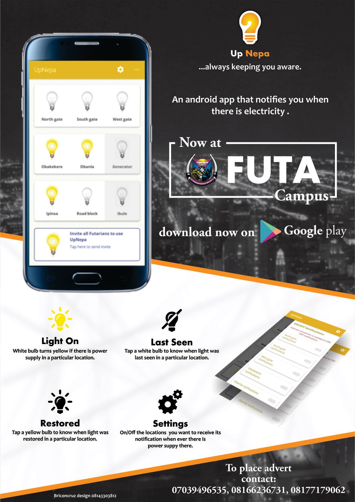 FUTA Students Develop Electricity Notification App