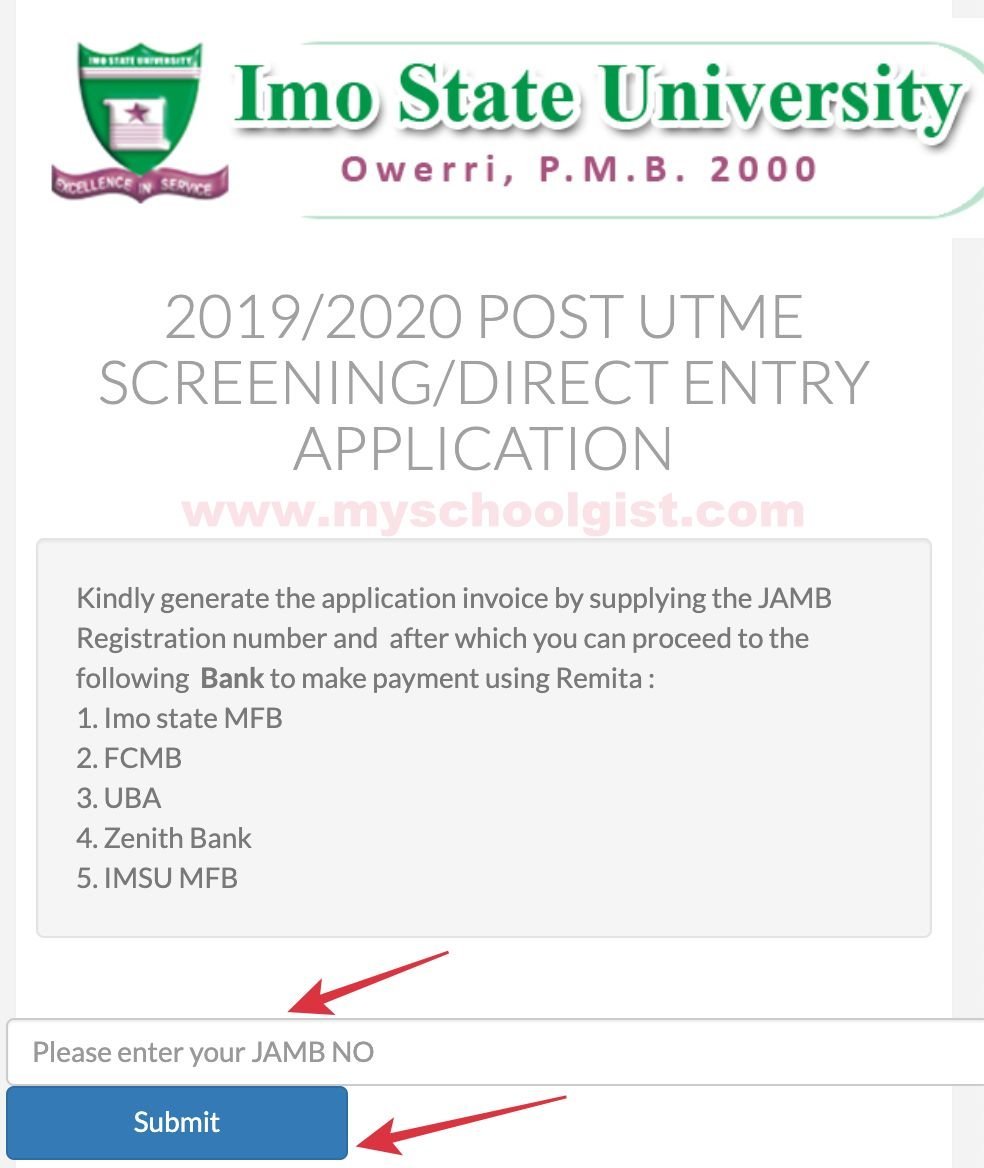 Reprint IMSU Post UTME Screening Schedule