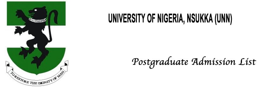 UNN Postgraduate Admission List
