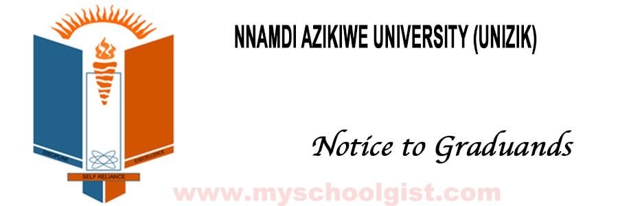 unizik notice to graduands