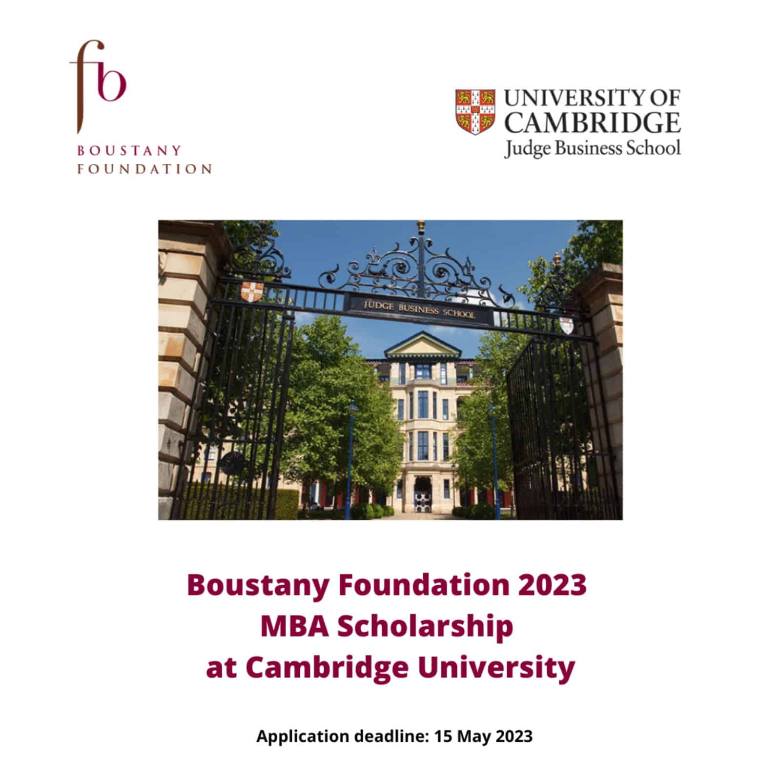 Boustany Foundation MBA Scholarship at Cambridge University 2023