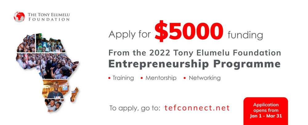 Tony Elumelu Foundation (TEF) Entrepreneurship Programme 2022