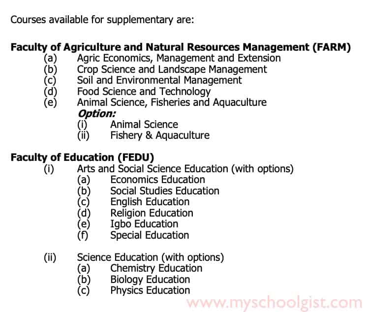 EBSU Supplementary Courses