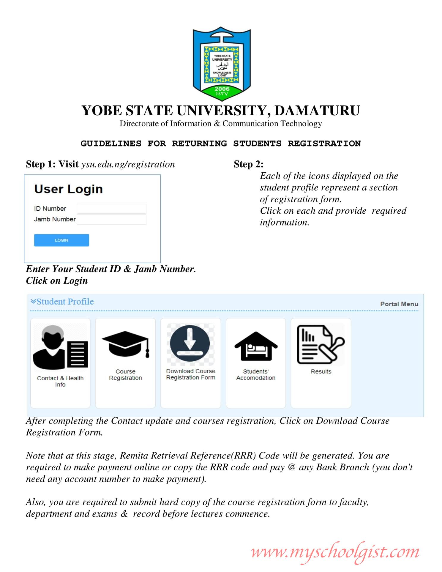 Guidelines for YSU Returning Students Registration