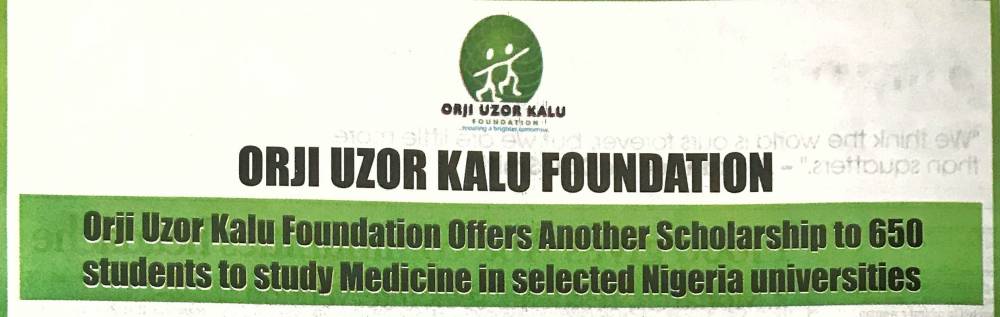Orji Uzor Kalu Foundation Scholarship 2022 to Study in Nigeria