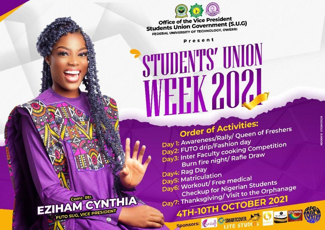 Federal University of Technology Owerri (FUTO) SUG Week Programme of Events 2021