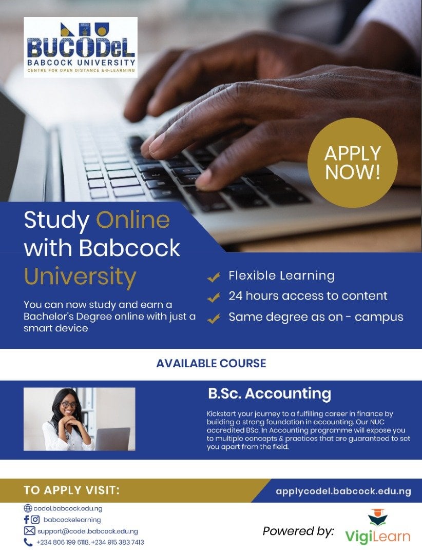 Study for an Accounting Degree Anywhere With Babcock University 