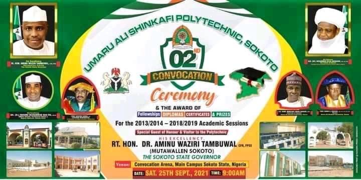 Umaru Ali Shinkafi Polytechnic Sokoto 2nd Convocation Ceremony Date