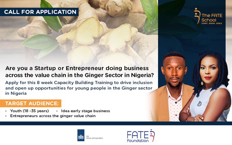 FATE Foundation/CBI Youth Inclusion in Nigeria’s Ginger Sector Training Programme 2022