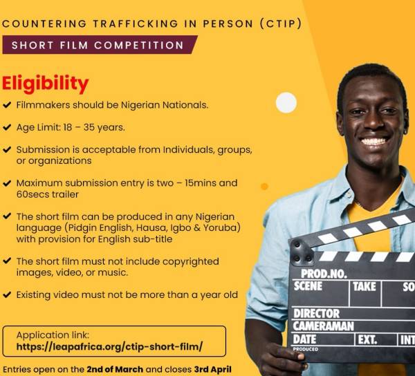 LEAP Africa Counter Trafficking in Person (CTIP) Short Film Competition 2022