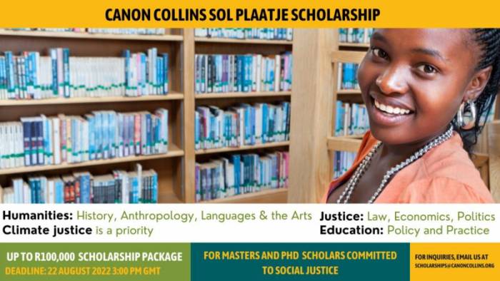 Canon Collins Sol Plaatje Scholarships