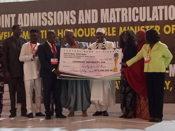 Covenant University wins N75m from JAMB