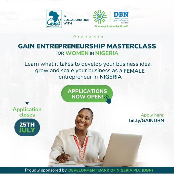 2022 GAIN Entrepreneurship Masterclass for Women in Nigeria 