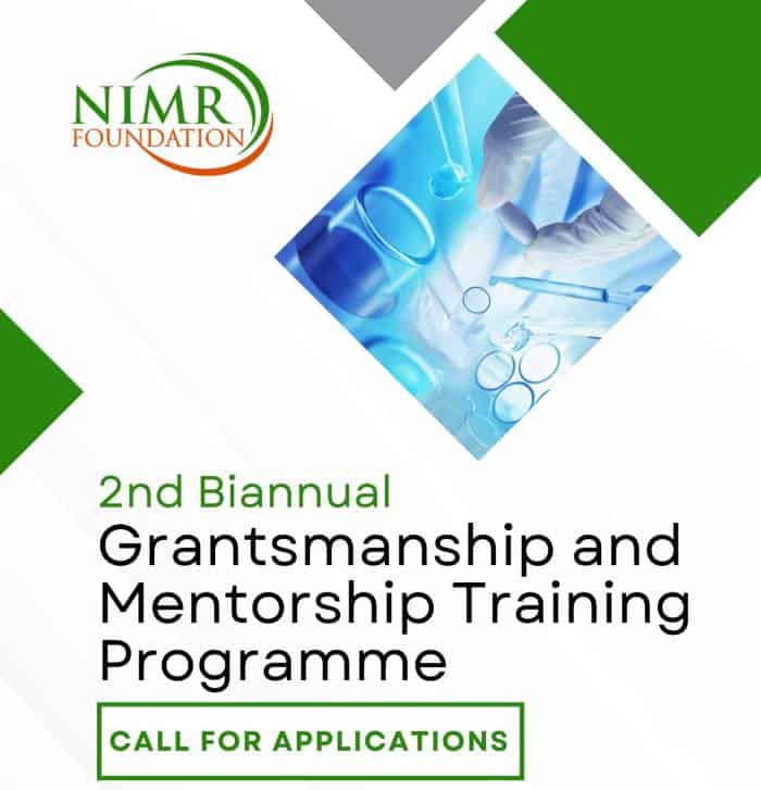 Nigerian Institute of Medical Research (NIMR) Grantsmanship and Mentorship Training Programme 2022