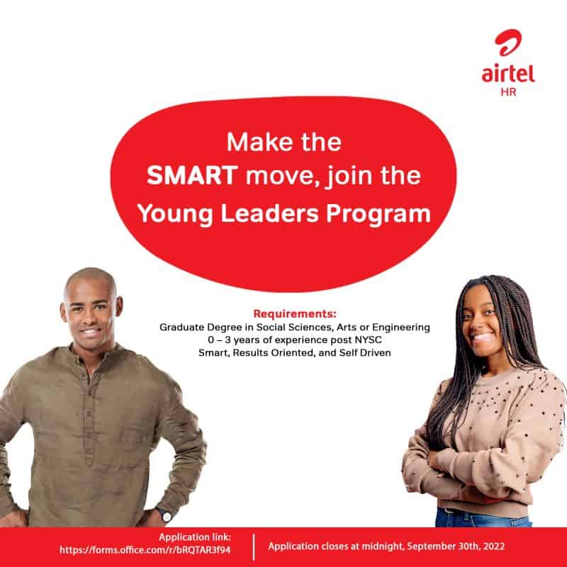Application for Airtel Nigeria Young Leadership Program is Out Now!