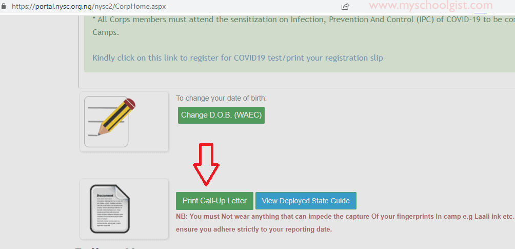 click print nysc call-up-letter