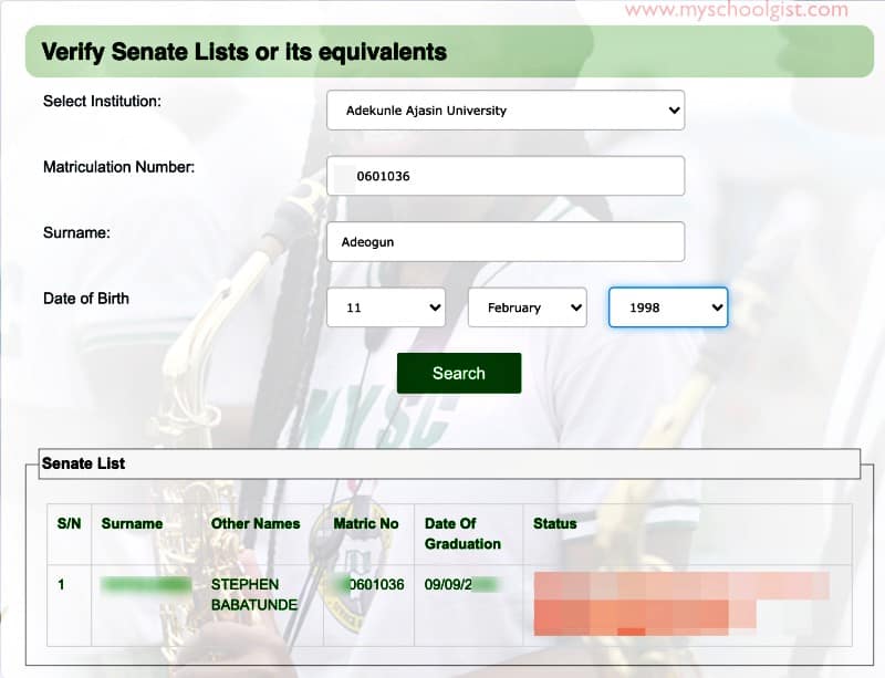 Get your NYSC senate list mobilization status