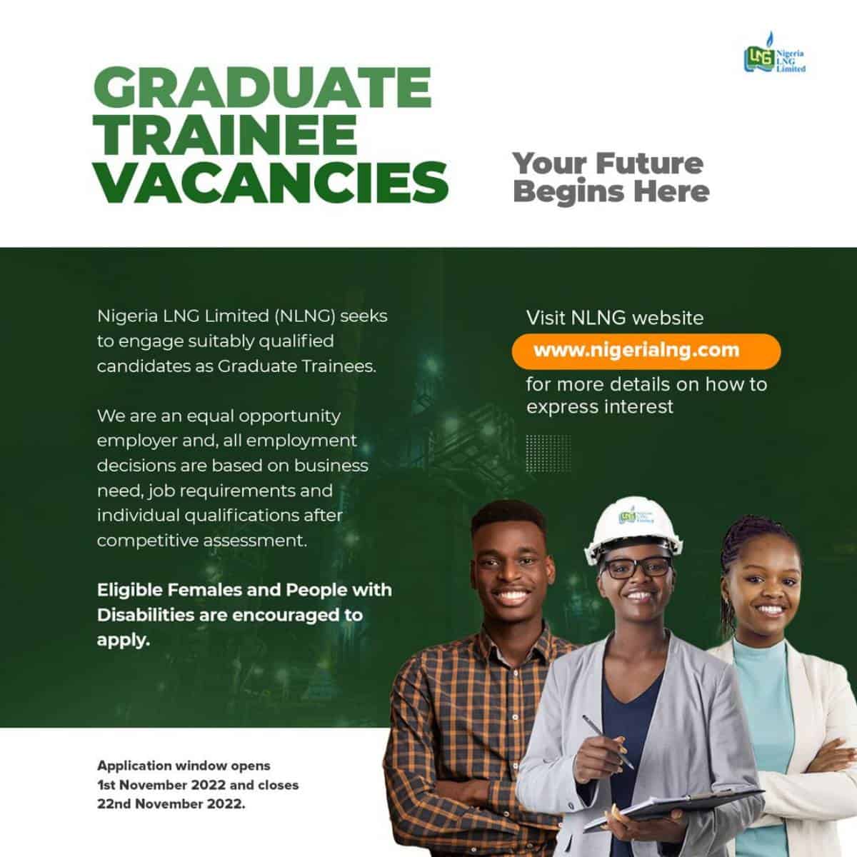 Nigeria Liquefied Natural Gas (NLNG) Graduate Trainee Recruitment