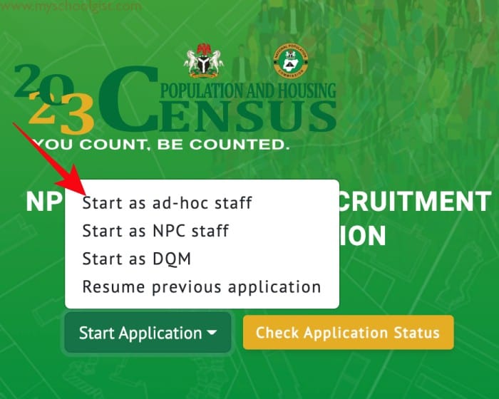 Start as ad-hoc staff on National Population Commission (NPC) portal