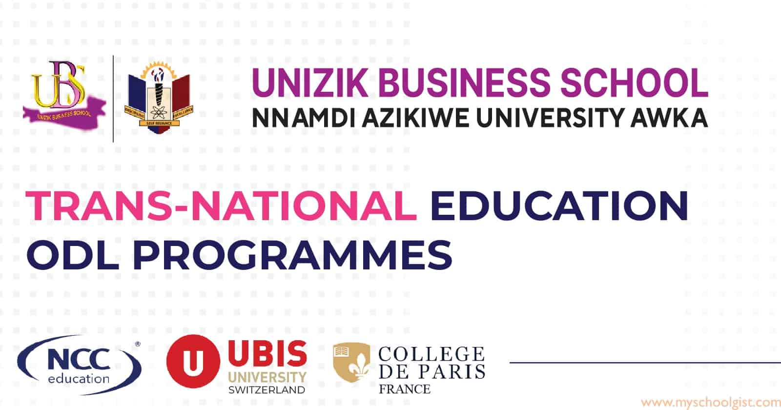 UNIZIK Business School Trans-National Education ODL Programmes