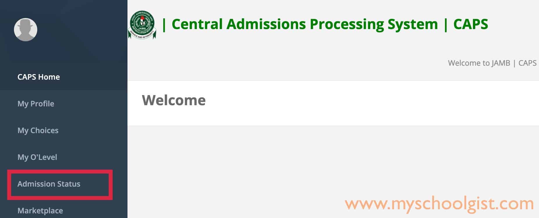 JAMB CAPS Admission Status