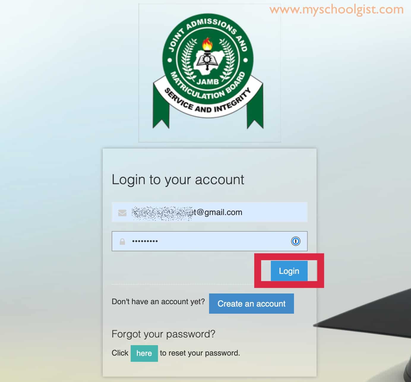 JAMB Efacility Login