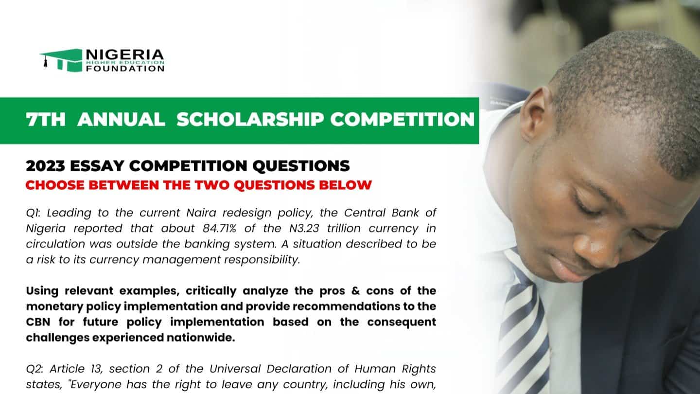 Nigeria Higher Education Foundation (NHEF) Scholarship Essay Competition