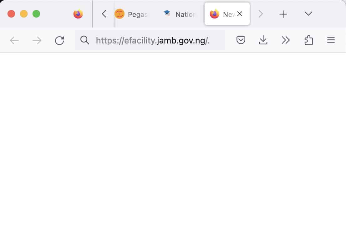 Open your browser and enter efacility.jamb.gov.ng
