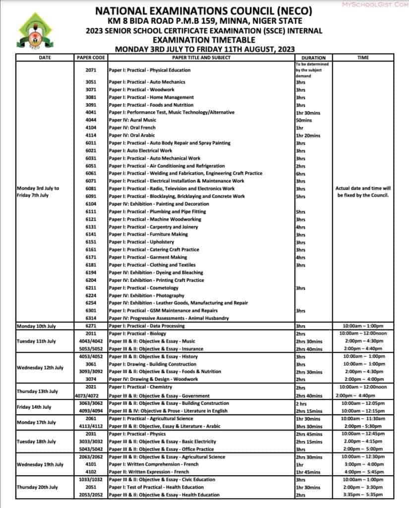 neco-timetable-2024-2025-pdf-download-is-out-now-june-july-updated-ssce-timetable-for-ss3