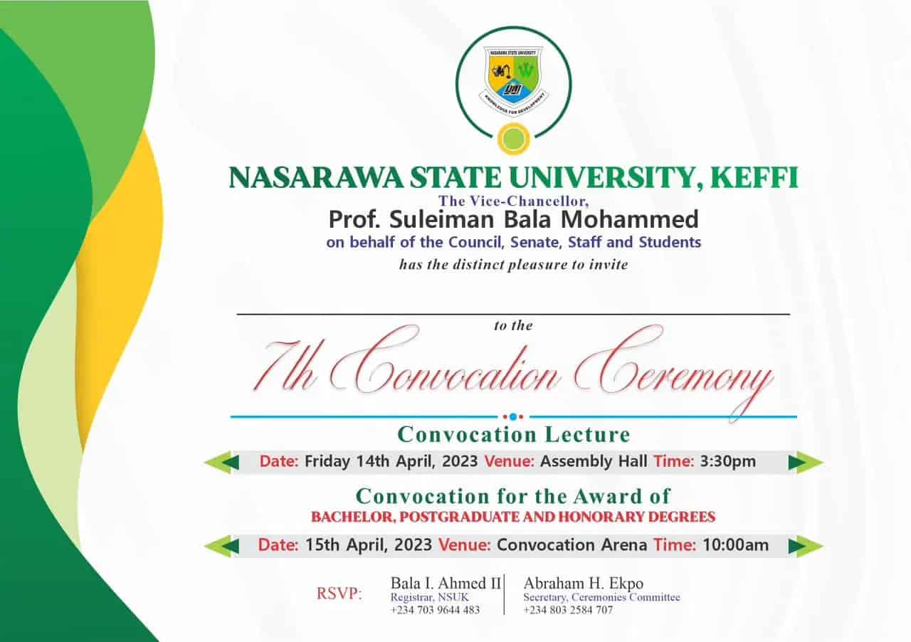 Nasarawa State University Keffi (NSUK) Convocation Ceremony