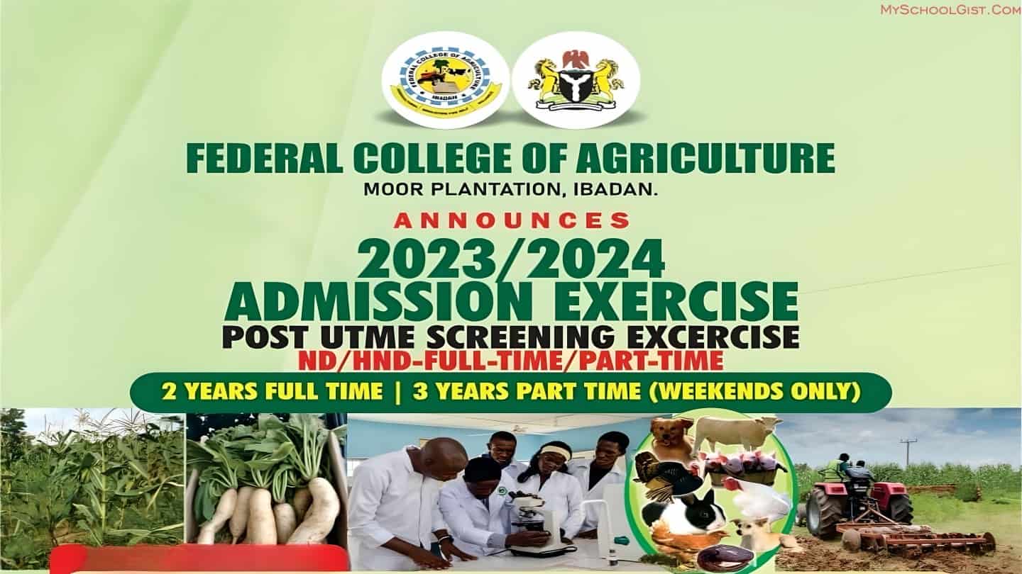Federal College of Agriculture Moor Plantation Ibadan ND Part-Time Admission Form