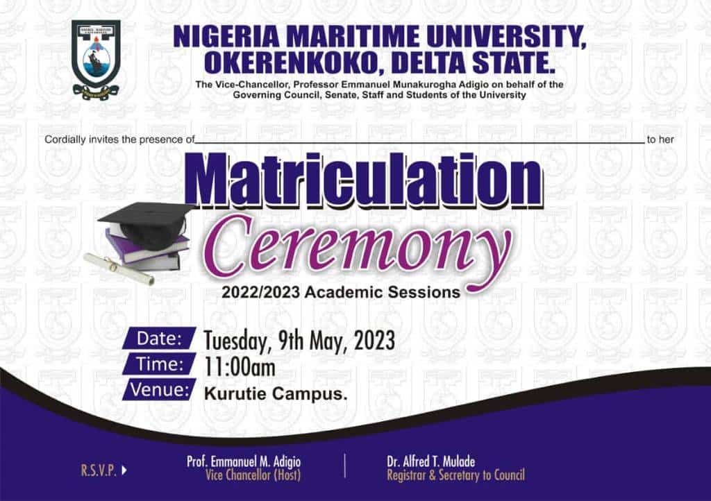 Nigeria Maritime University Matriculation Ceremony