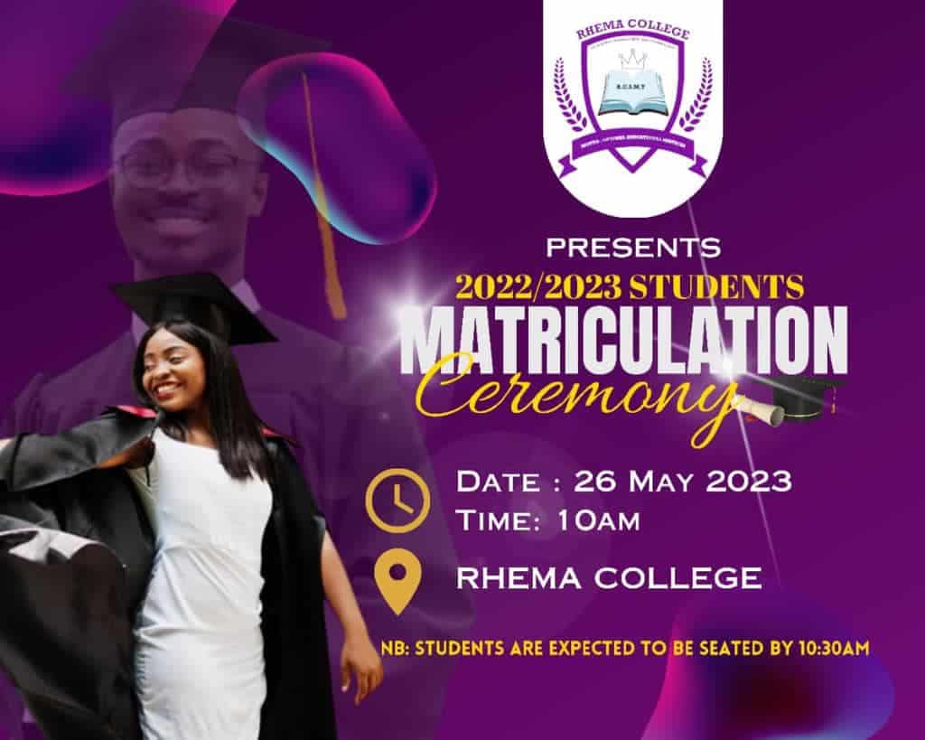 Rhema College of Science Management & Technology Matriculation Ceremony
