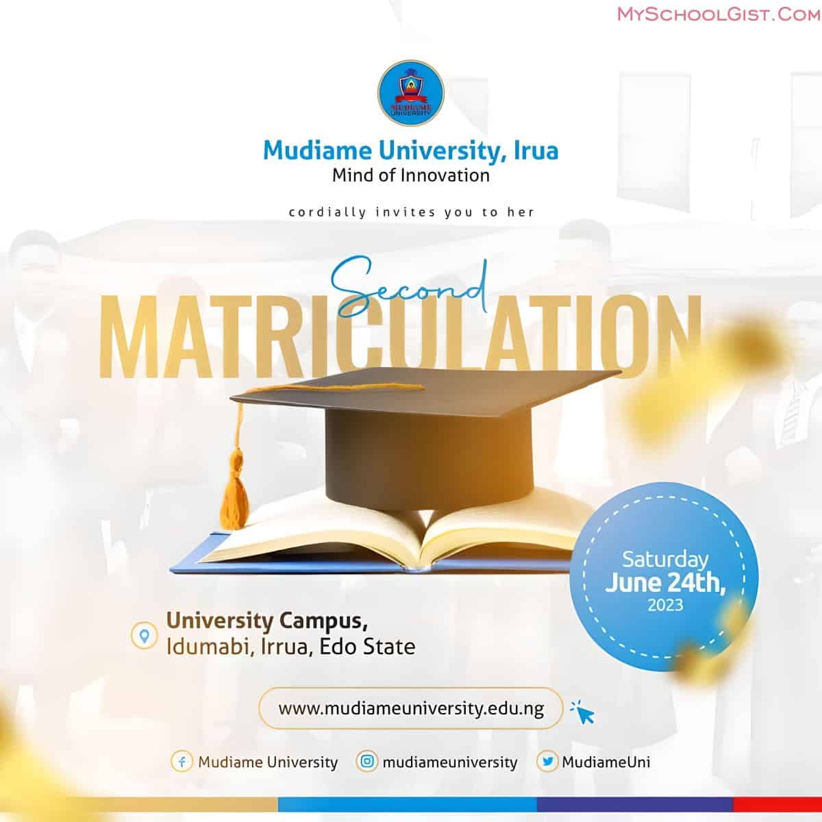Mudiame University 2nd Matriculation Ceremony