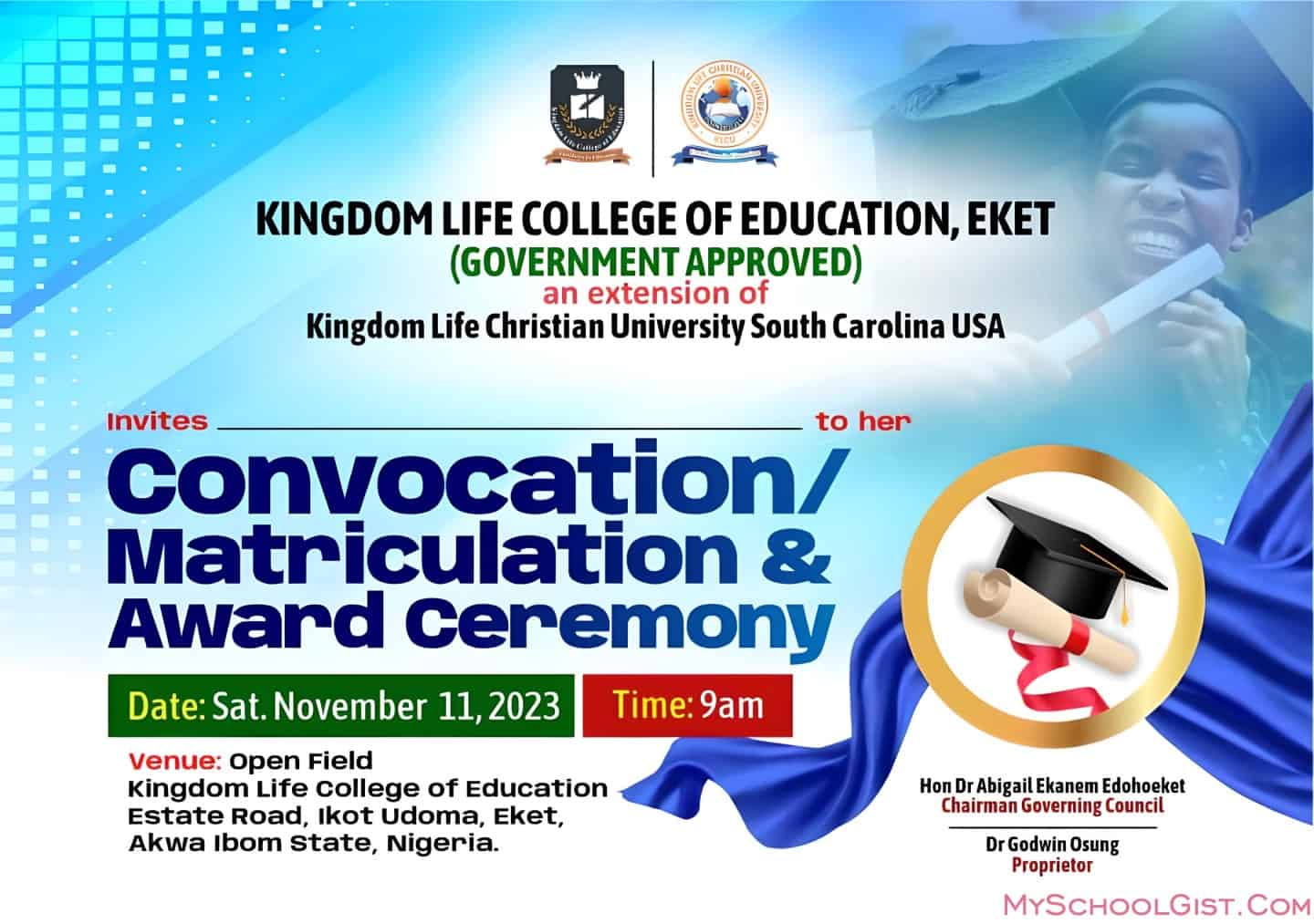 Kingdom Life College of Education convocation-matriculation