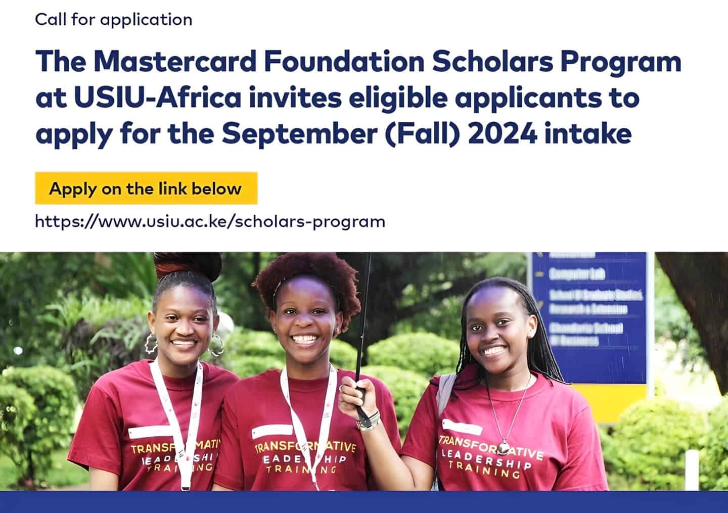 Mastercard Foundation Scholars Program at USIU-Africa