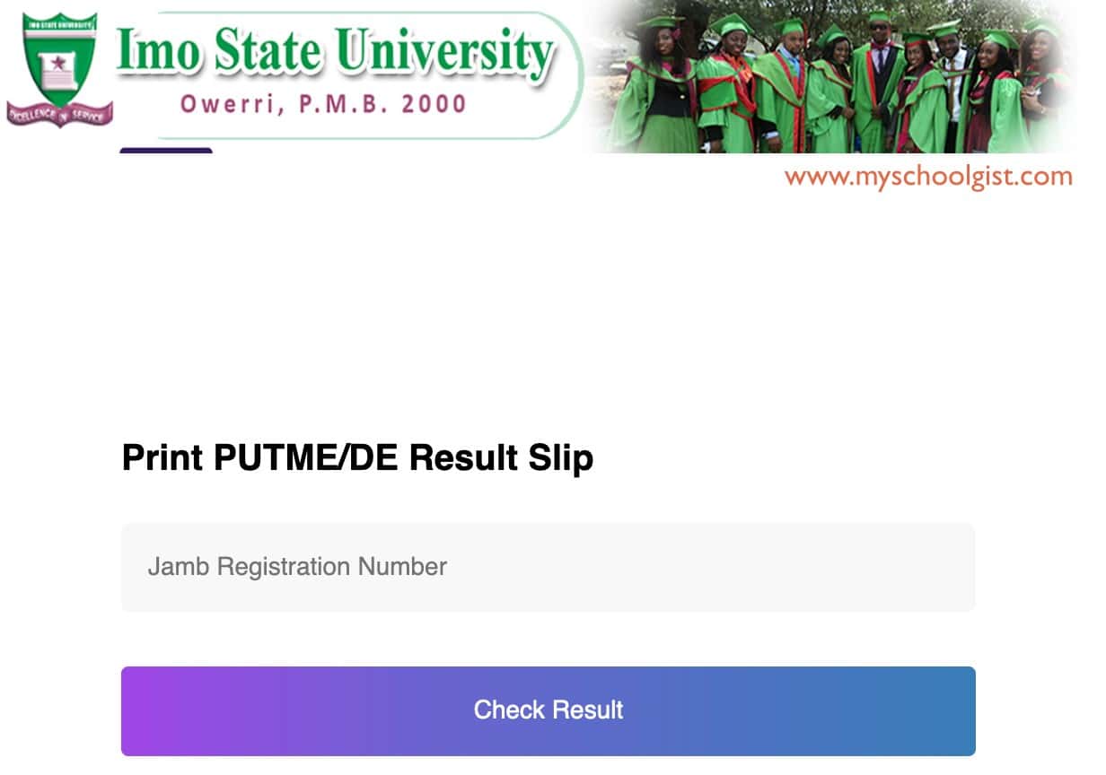 Check IMSU post UTME - DE result