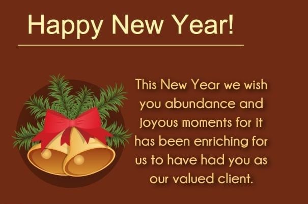 Happy New Year Greetings For Clients/Customers