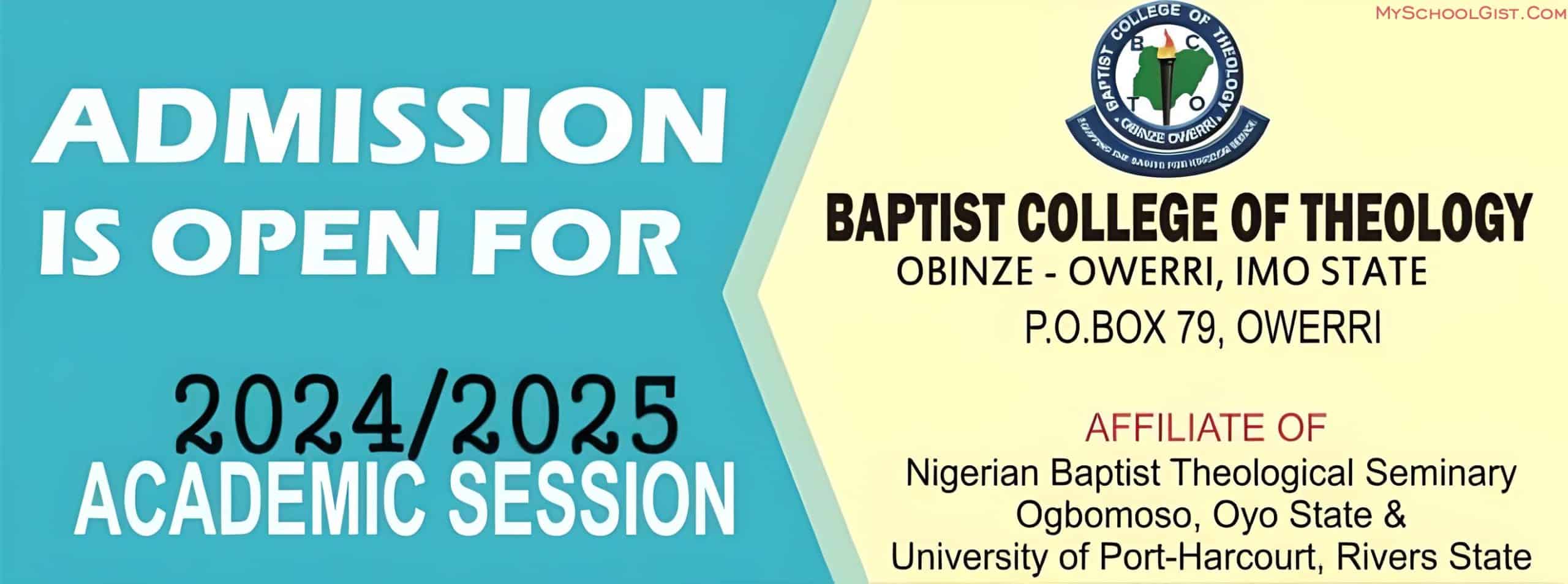Baptist College of Theology Obinze Admission Form