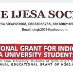 Ijesa Society Educational Grant: N200,000 for Indigent Students