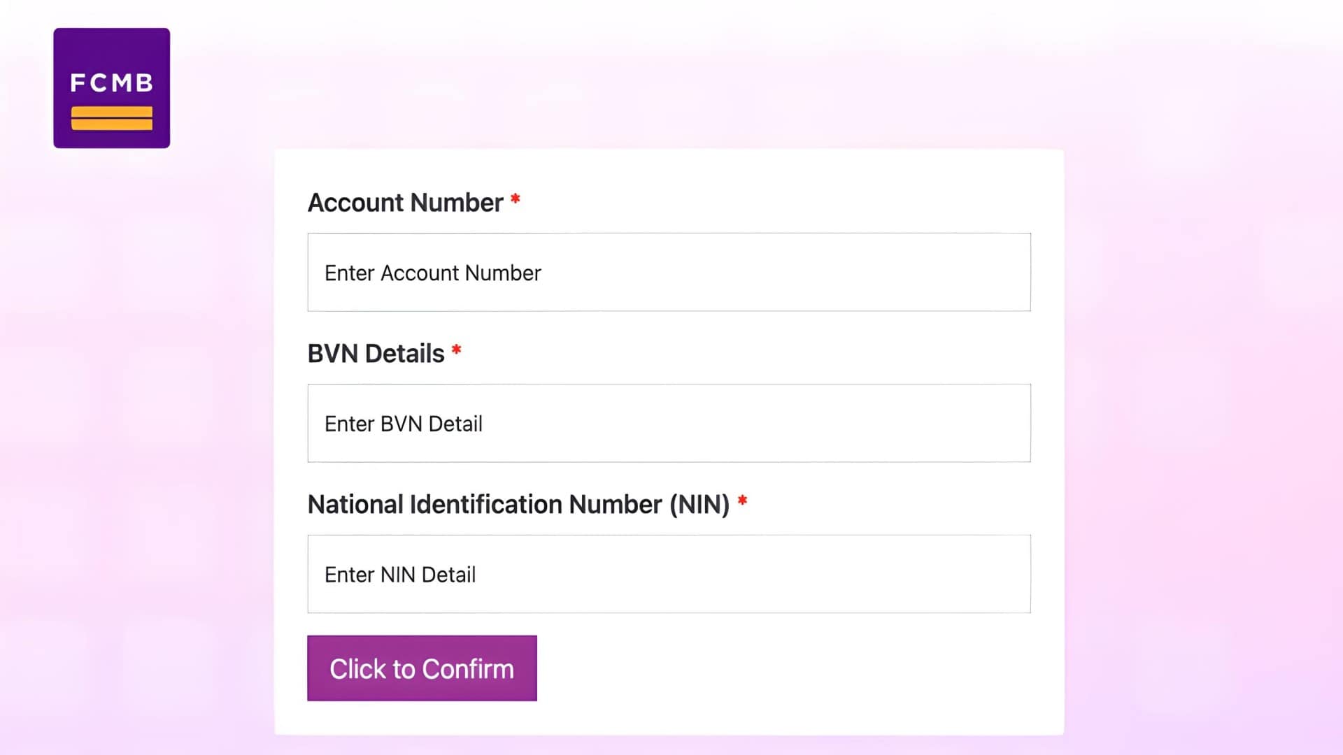 Link Your National Identification Number (NIN) to Your FCMB Account