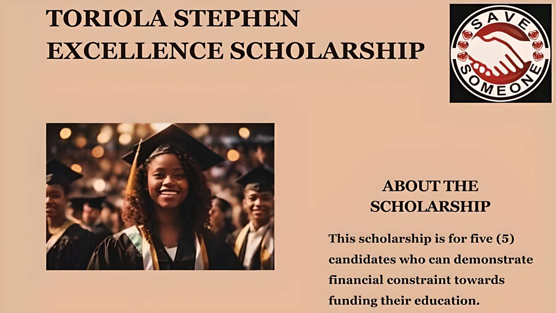 Toriola Stephen Excellence Scholarship