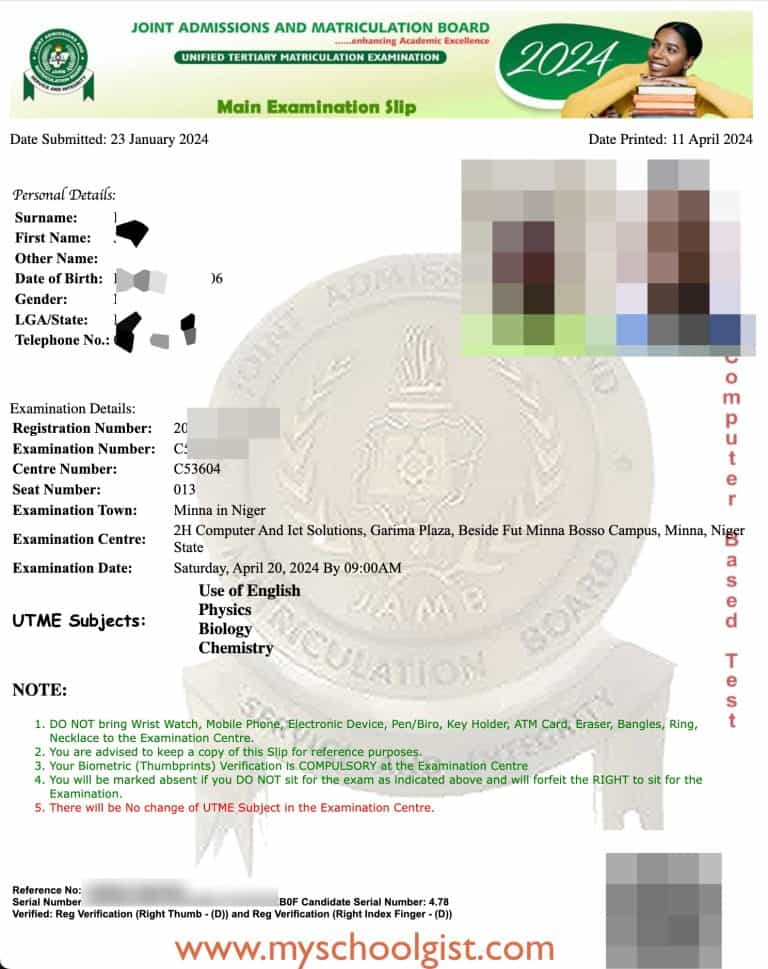 How to Reprint JAMB UTME Exam Slip 2024 on Phone & PC • MySchoolGist